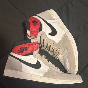 Jordan High-Top Sneakers - Red, White, and Gray